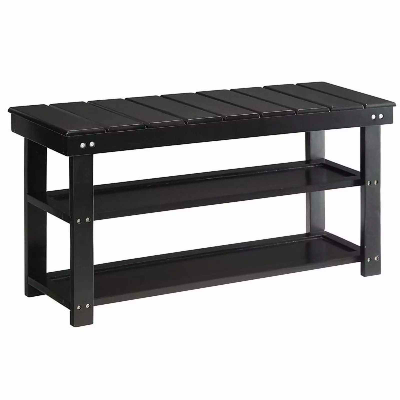 Kingfisher Lane Utility Mudroom Entryway Bench Black Durable Storage Solution Benches