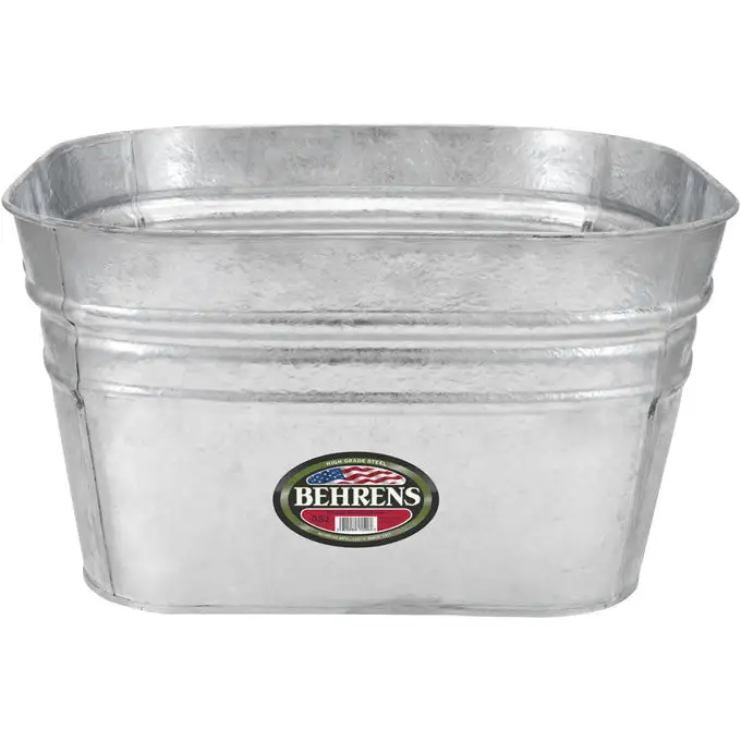 Behrens 62 15.5 Gallon Hot Dipped Steel Square Tub Utility and Cleaning