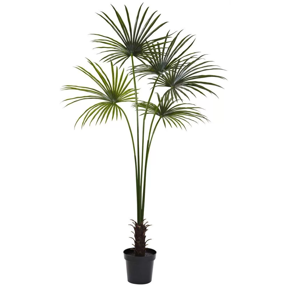 Nearly Natural 7 ft. UV Resistant Indoor Outdoor Fan Palm Tree