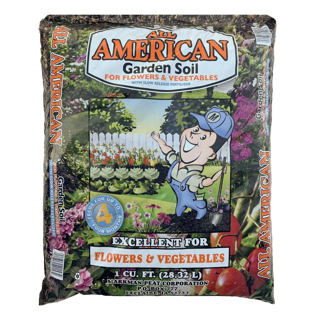 All American Garden Soil 1 cf - Flowers & Vegetables Soil Mix Markman Peat