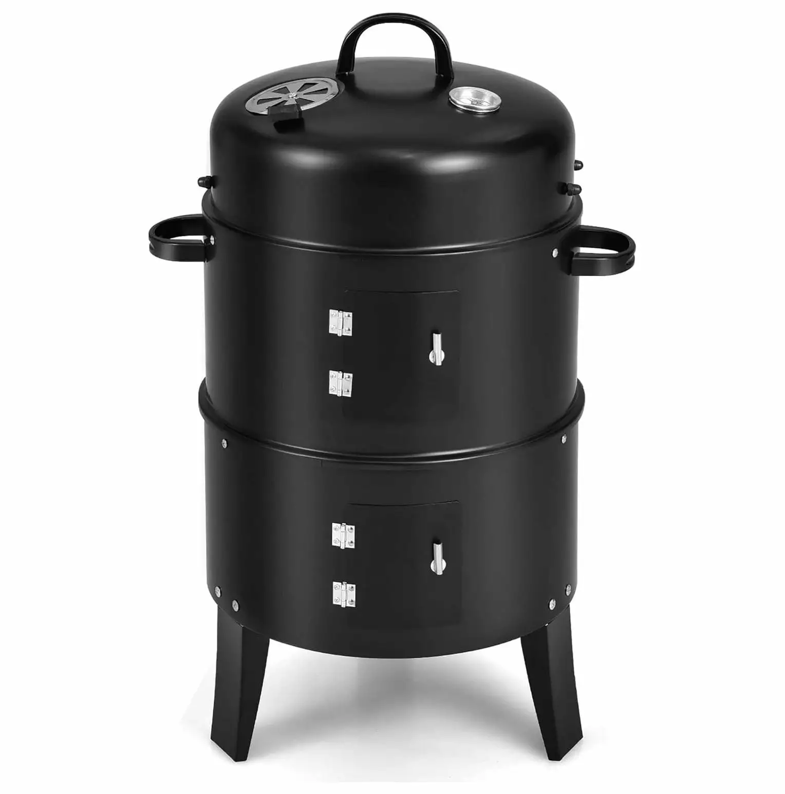 3--1 Vertical Charcoal Smoker Travel-friendly BBQ Smoker Grill Detachable 2 Layer Lwory