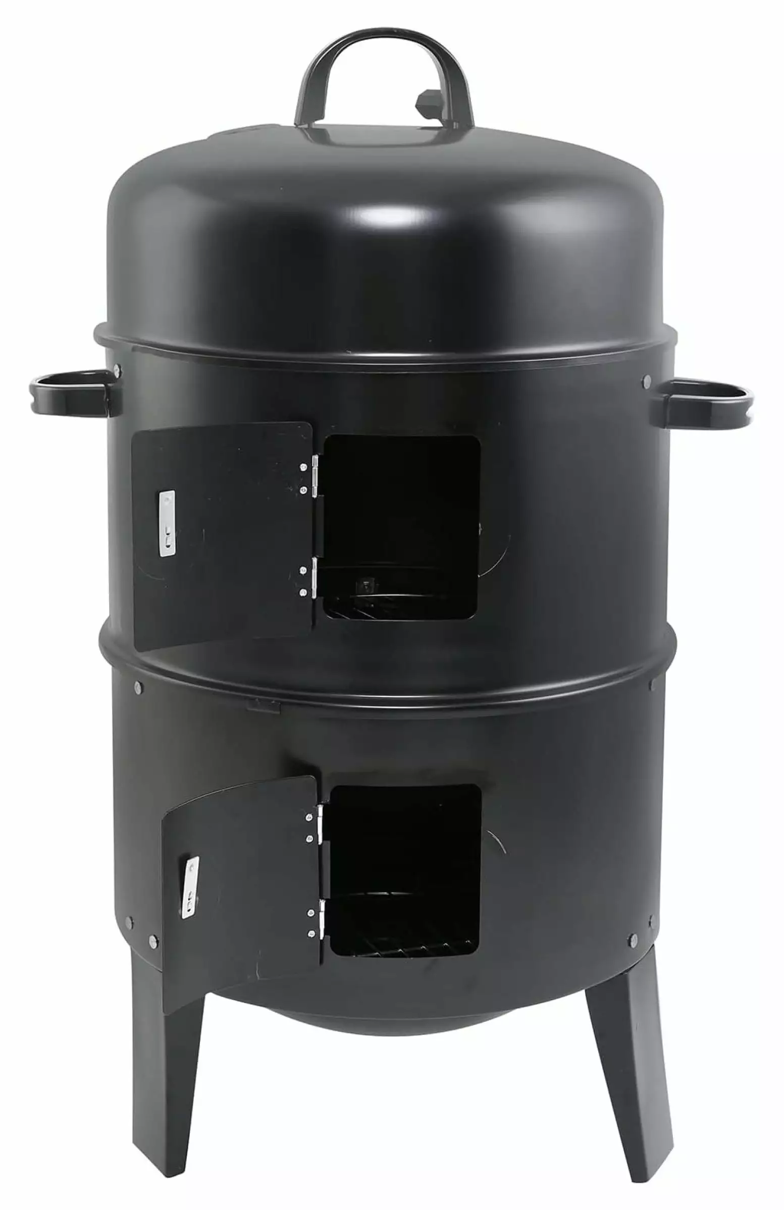 32-inch Charcoal Smoker BBQ Grill 3--1 Outdoor Vertical Smoke Travel-friendly Meat Cooker Black Mausahen