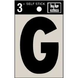 Address Letter G Black Vinyl Adhesive 3 Inch Mailbox Decal Hy-Ko