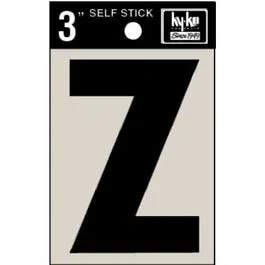 Address Letter Z Black Vinyl Adhesive 3 Inch Mailbox Decal Hy-Ko