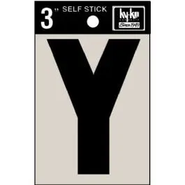 Address Letter Y Black Vinyl Adhesive 3 Inch Mailbox Decal Hy-Ko