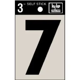 Address Number 7 Black Vinyl Adhesive 3 Inch Mailbox Decal Hy-Ko