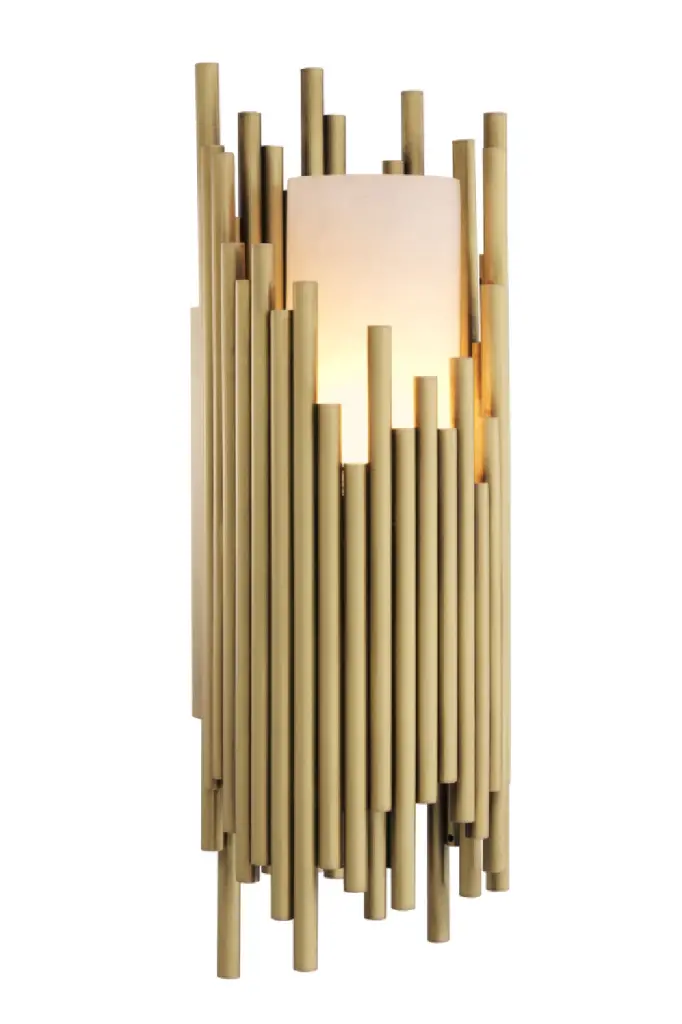 Alabaster Brass Wall Lamp Eichholtz Bartoli Modern Sconce Lighting