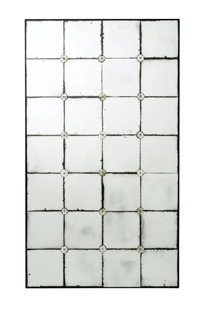 Eichholtz Cedar Weathered Glass Grid Mirror Modern Wall Art