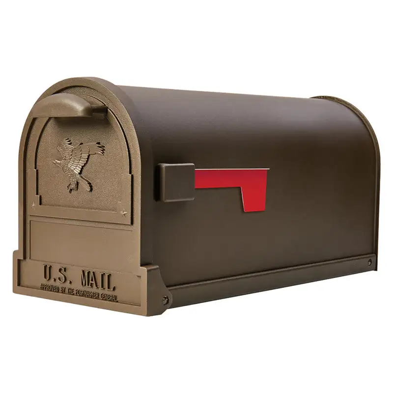 Gibraltar Arlington Classic Galvanized Steel Post Mount Bronze Mailbox Gibraltar Mailboxes