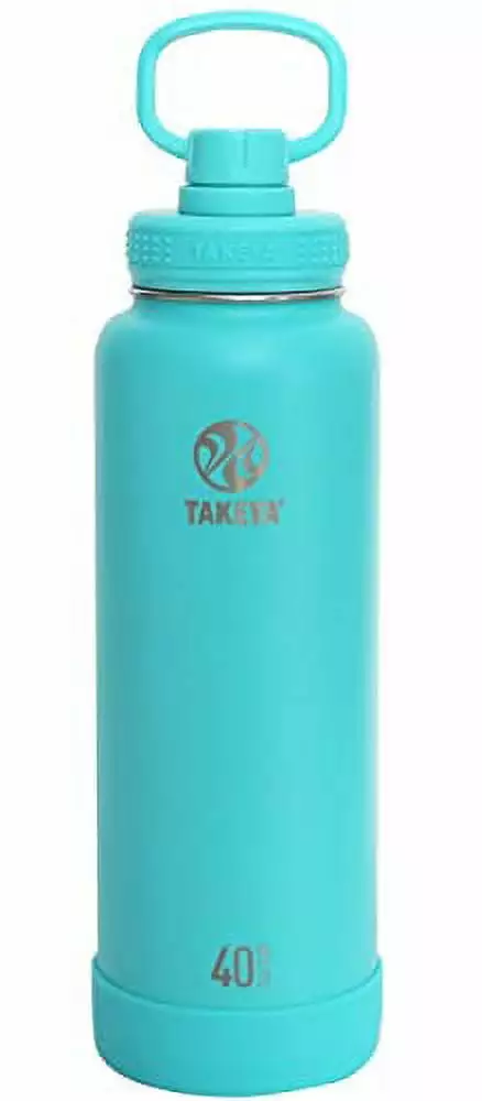 Takeya Flask Active Line 1.17L Teal Stainless Steel Water Bottle Cold Insulated Drinks