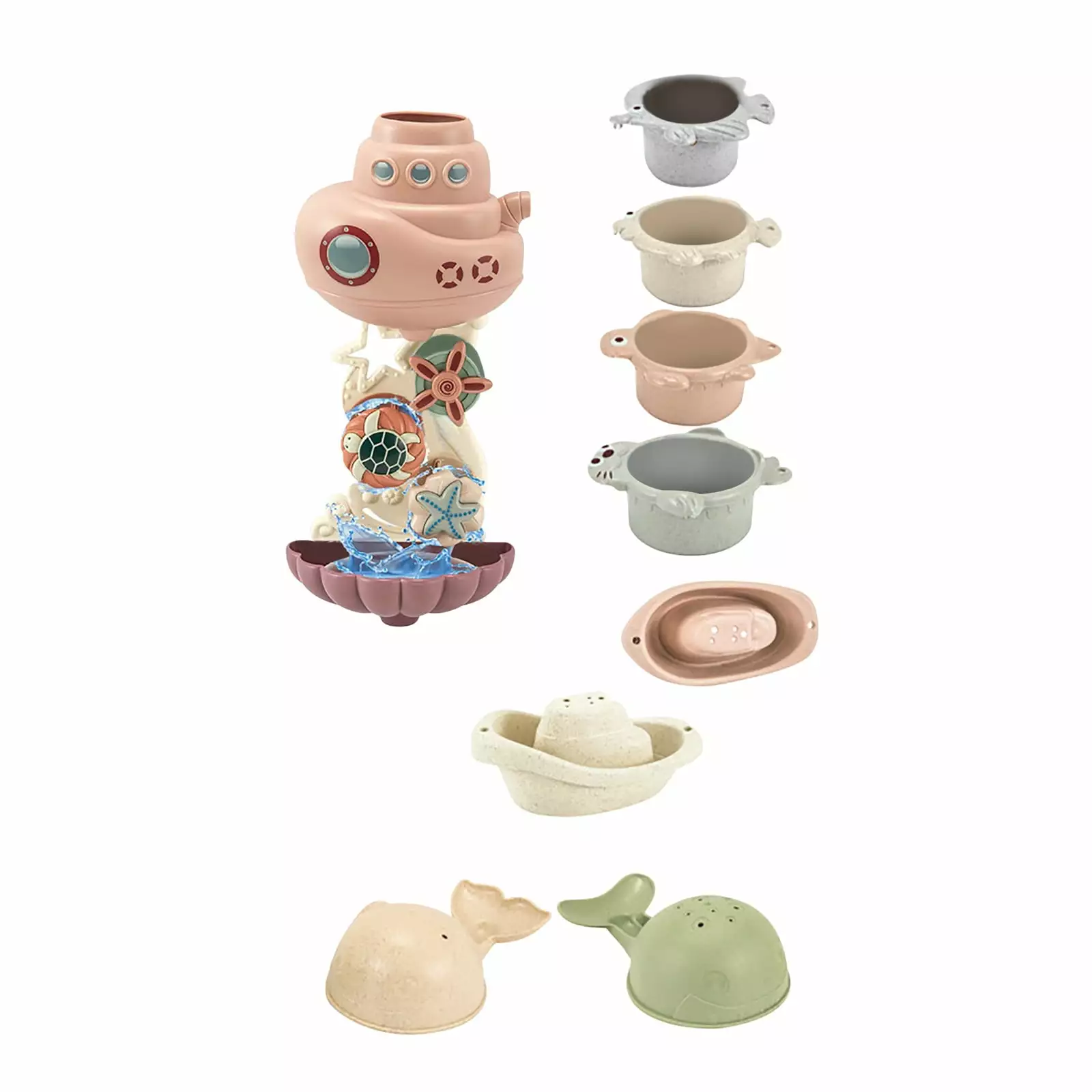 LACKUST Water Wheel Stackable Cups Pool Toys Kids Multicolor