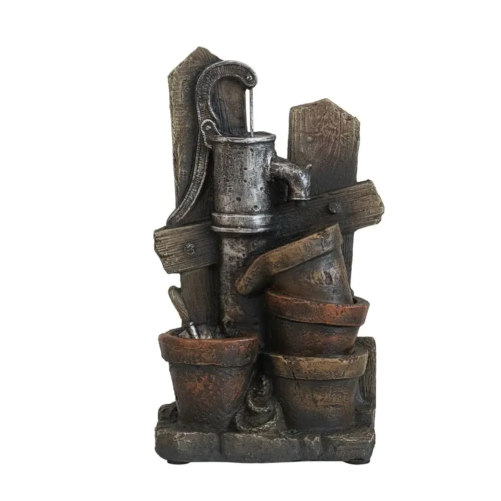 Water Fountain Antique Water Pump Design And LED Airy - Brown / Gray