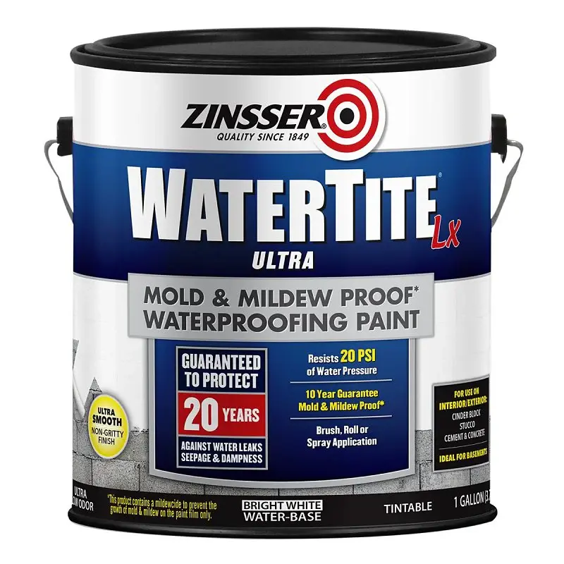 Zinsser WATERTITE-LX Ultra 270267 Block Filler Paint, Water, Luminous White, 1 gal, 100 to 125 sq-ft/gal Coverage Area