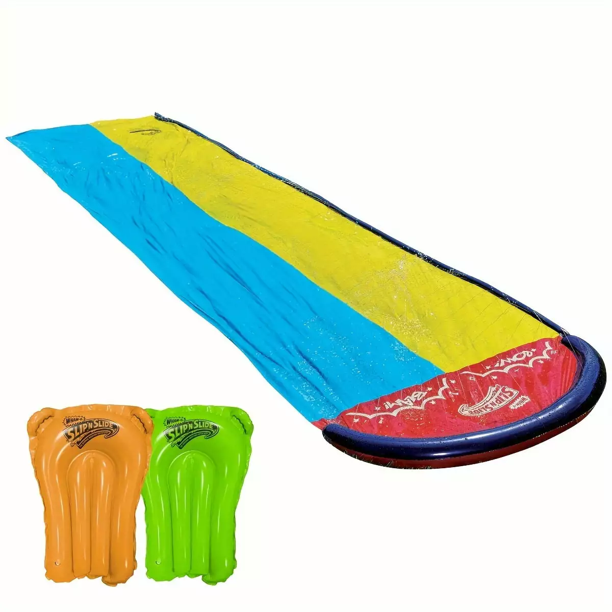 1pc 16ft Water Slide Pad Sprinkler Lane & 2 Inflatable Boards Suitable Backyard Fun Outdoor Water Fun