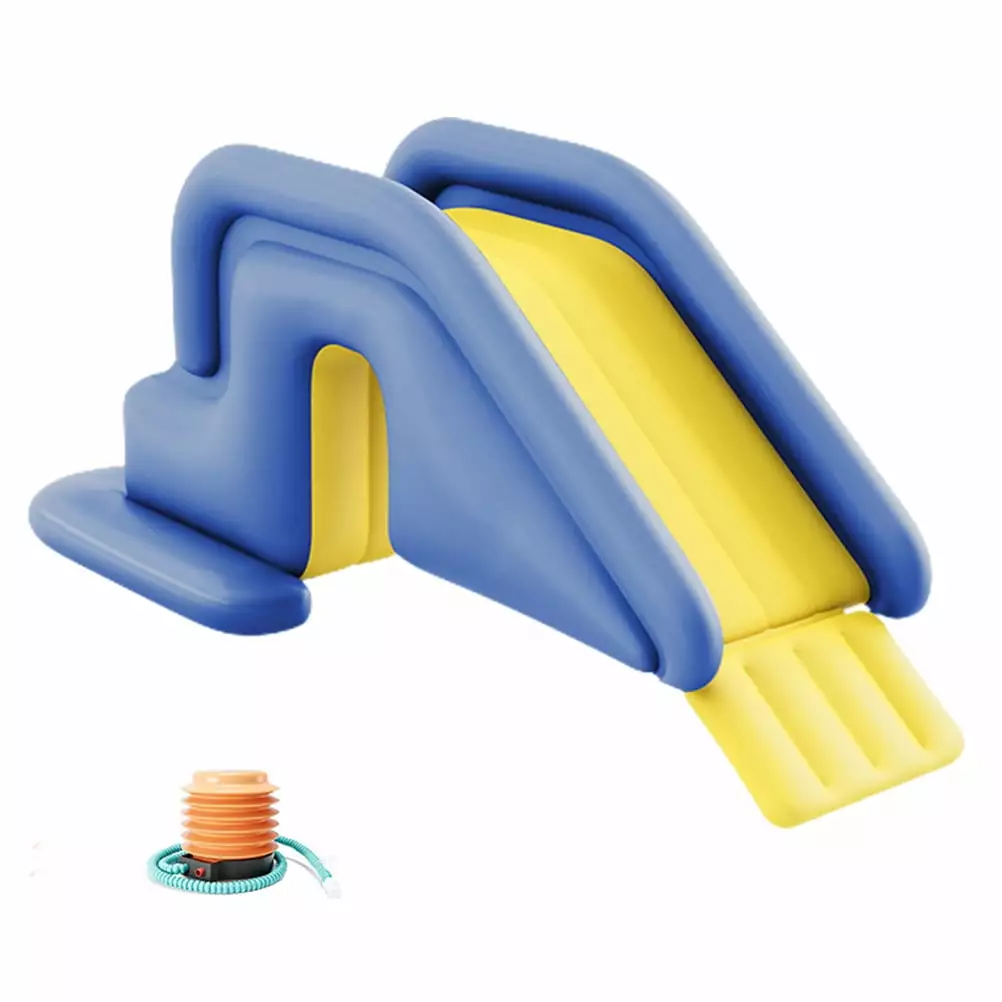 Inflatable Water Slide Kids Pump and Climbing Wall - Compact Outdoor Summer Water Park Fun