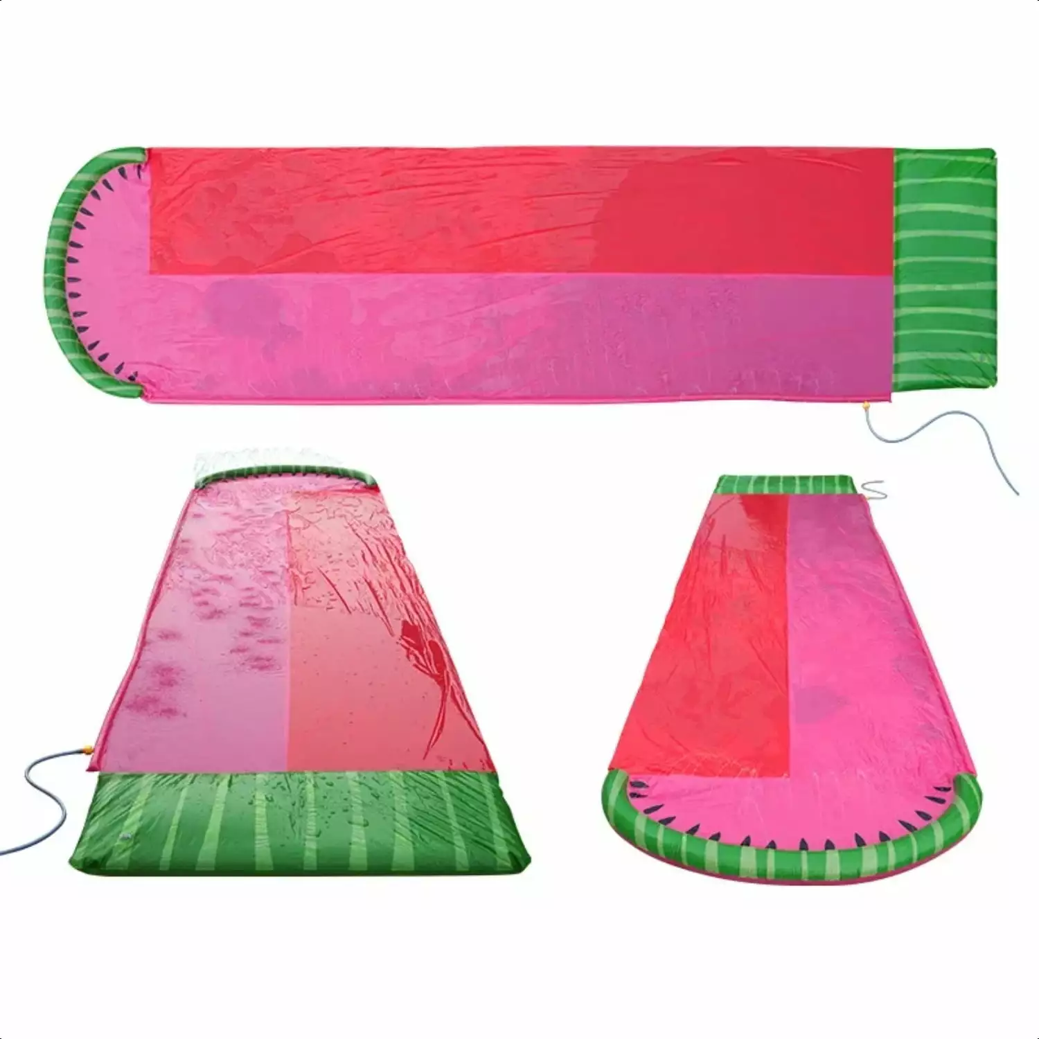 LIXILANG Watermelon Double Water Slide - Outdoor Water Toy Kids Water Jet and Double Surfboard Slide