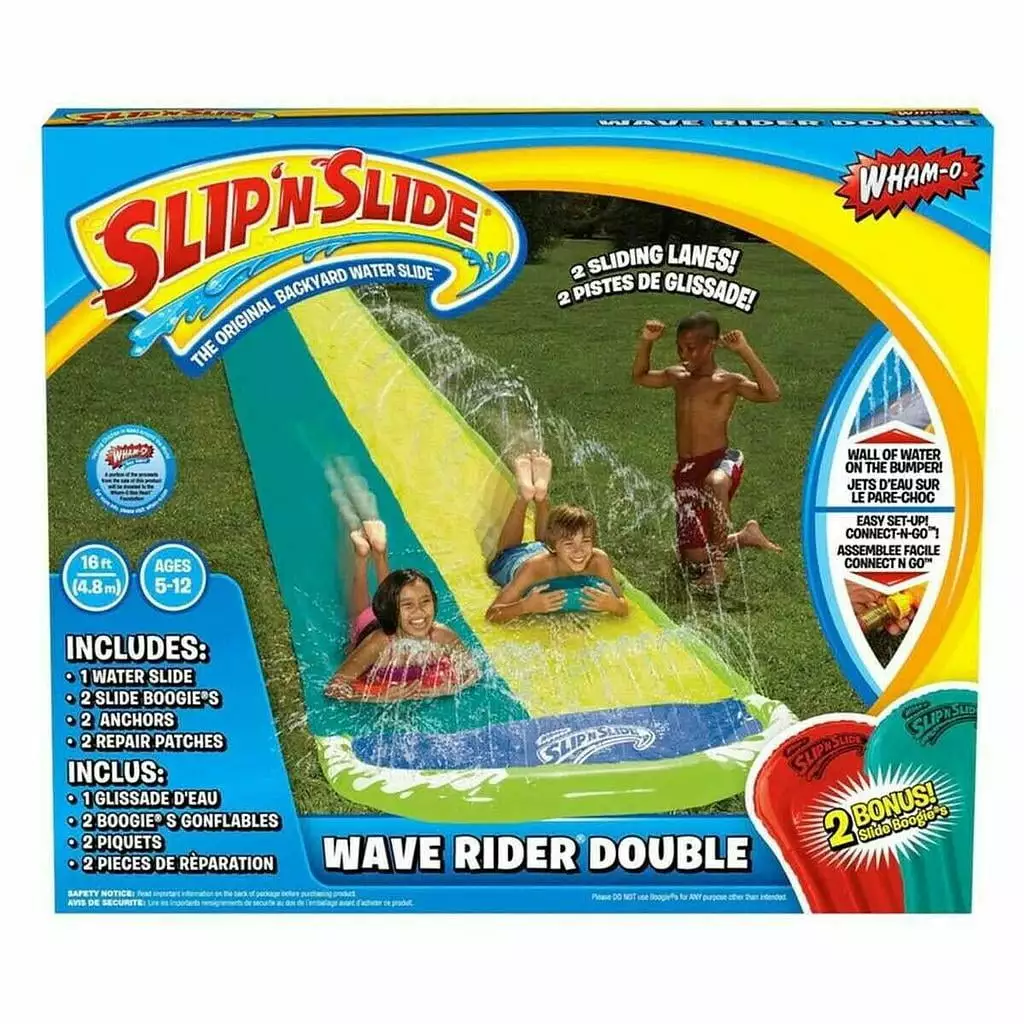 Wham-O Double Wave Inflatable Water Slide Backyard Summer Fun