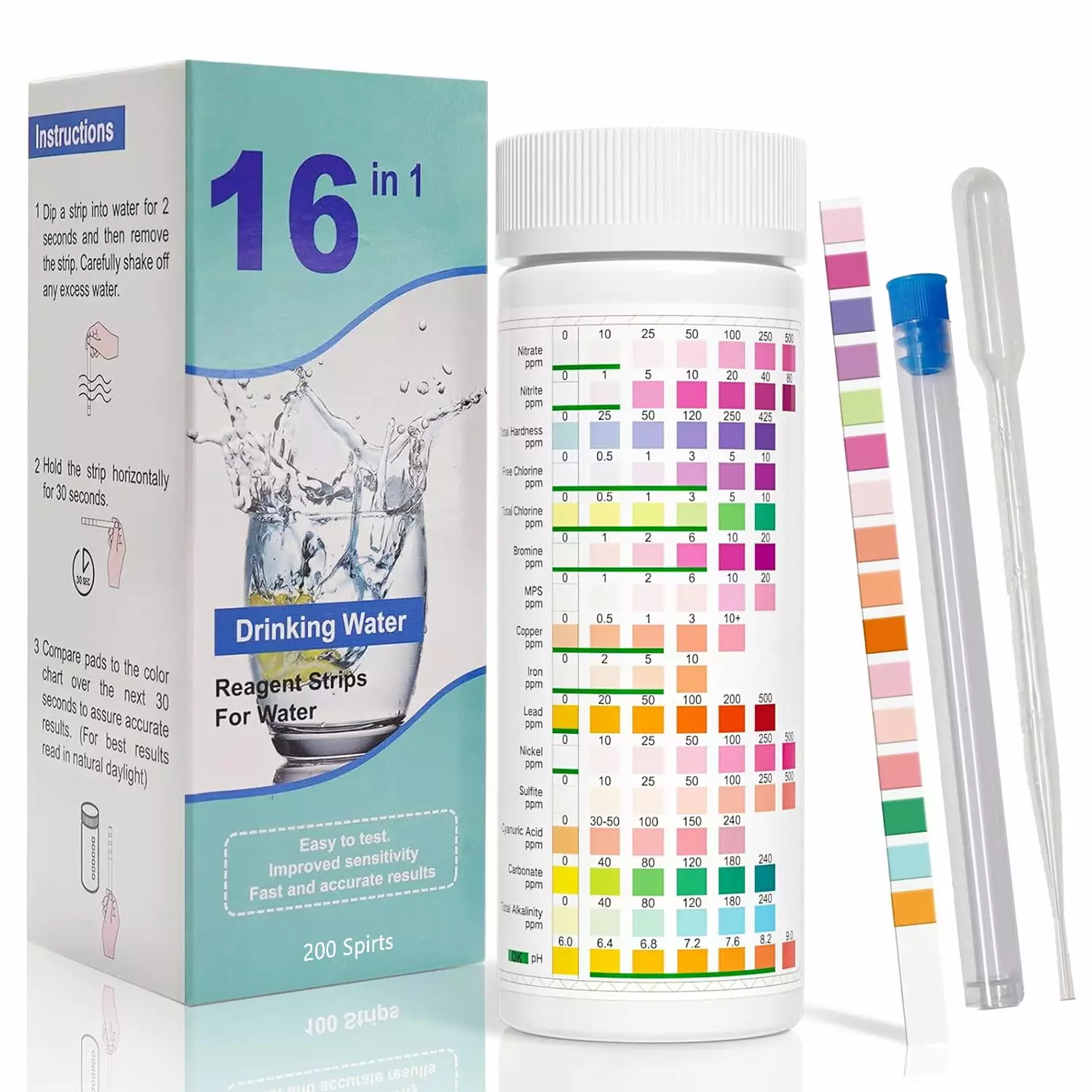 Wiher 16 1 Water Testing Strips Drinking Water Quality 200 Strips 100