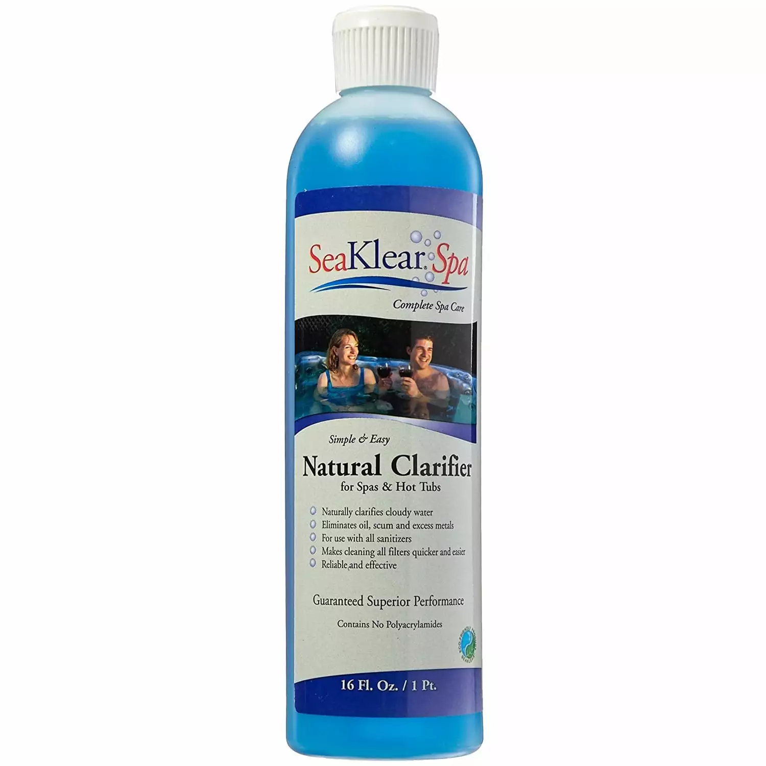 SeaKlear Natural Hot Tub and Spa Clarifier Cleaner Formula Solution 1 Pint