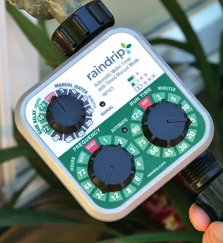 Expandable Garden Hose Raindrip R675CT Timer, 1 -Zone, 120 min Cycle, 3-Dial Display