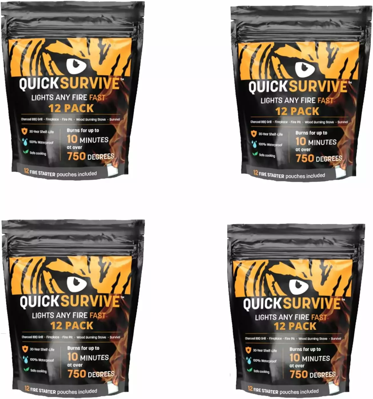 QuickLight QUICKSURVIVE All-Purpose 100% Waterproof Fire Starters Campfires Fire Pit Fireplace Charcoal