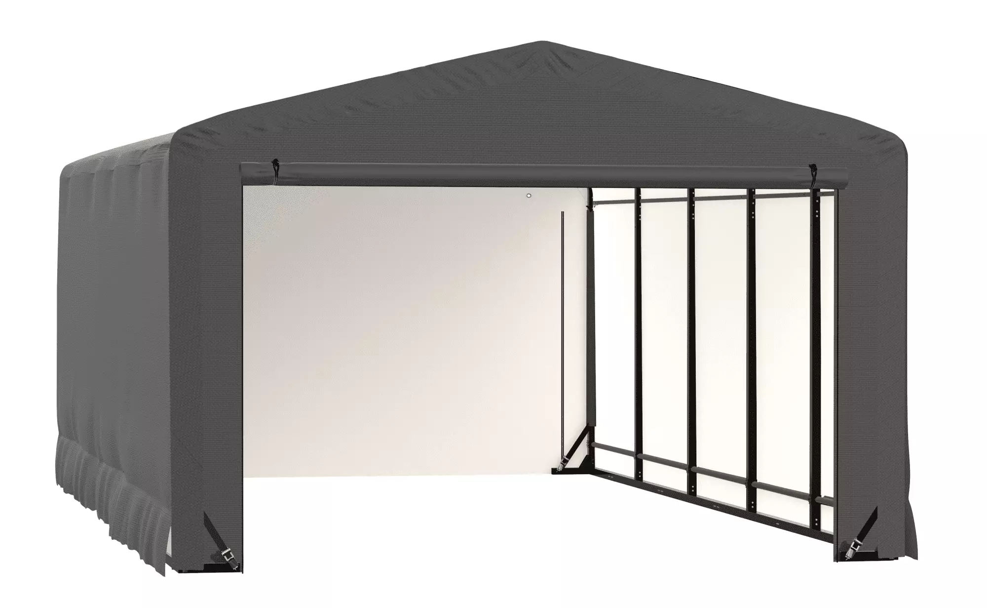ShelterTube Wind and Snow Load Rated Garage 12x27x8 Gray Durable Outdoor Shelter ShelterLogic