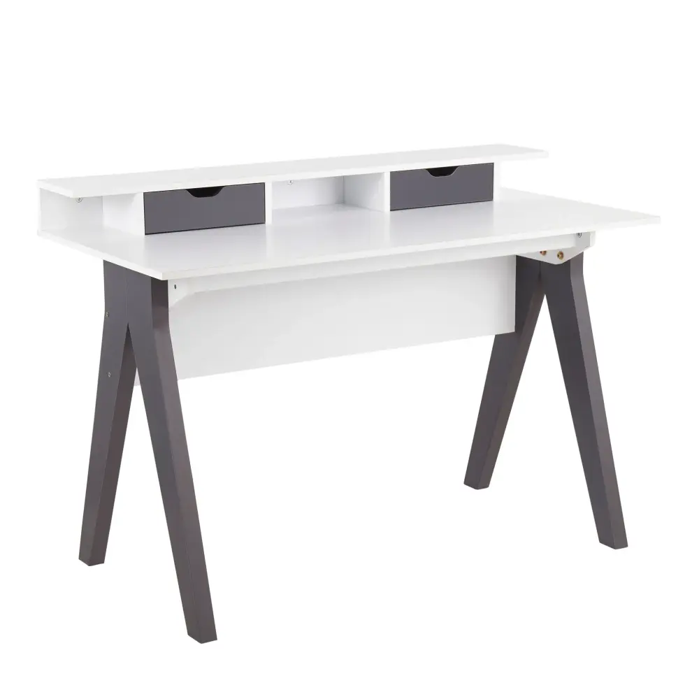 Wishbone - Contemporary Desk - Gray / Snow Barn Installation