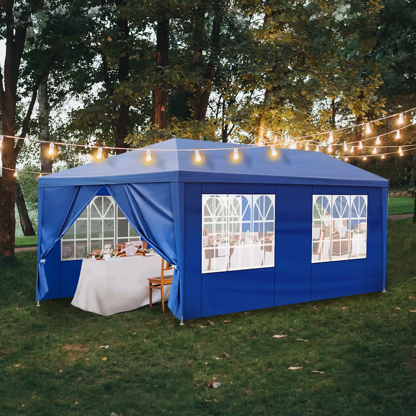 BaytoCare 10'x20' Outdoor Tent Canopy Wedding Party Tent 6 Sidewall Blue