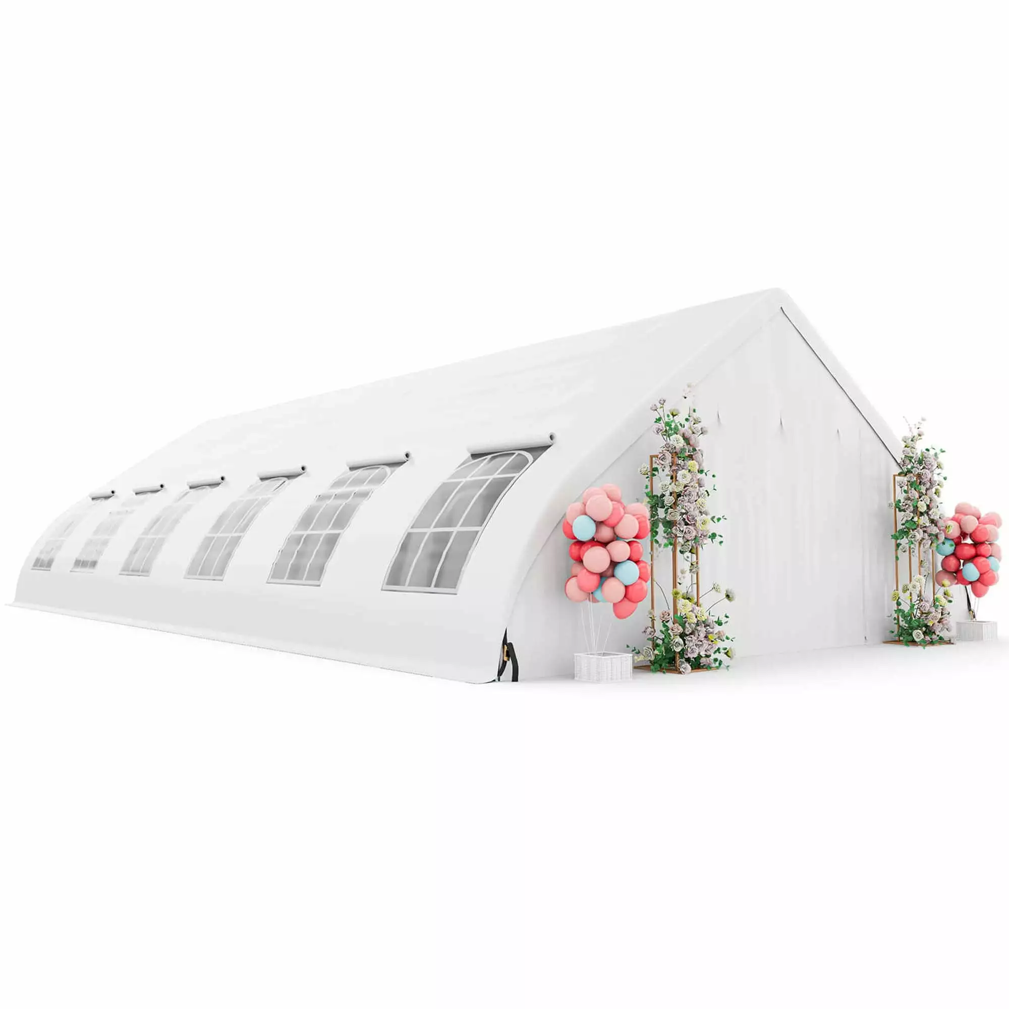 Costway 20'X40' Peach Shaped Party Tent Heavy-duty Wedding Canopy Zipper Doors