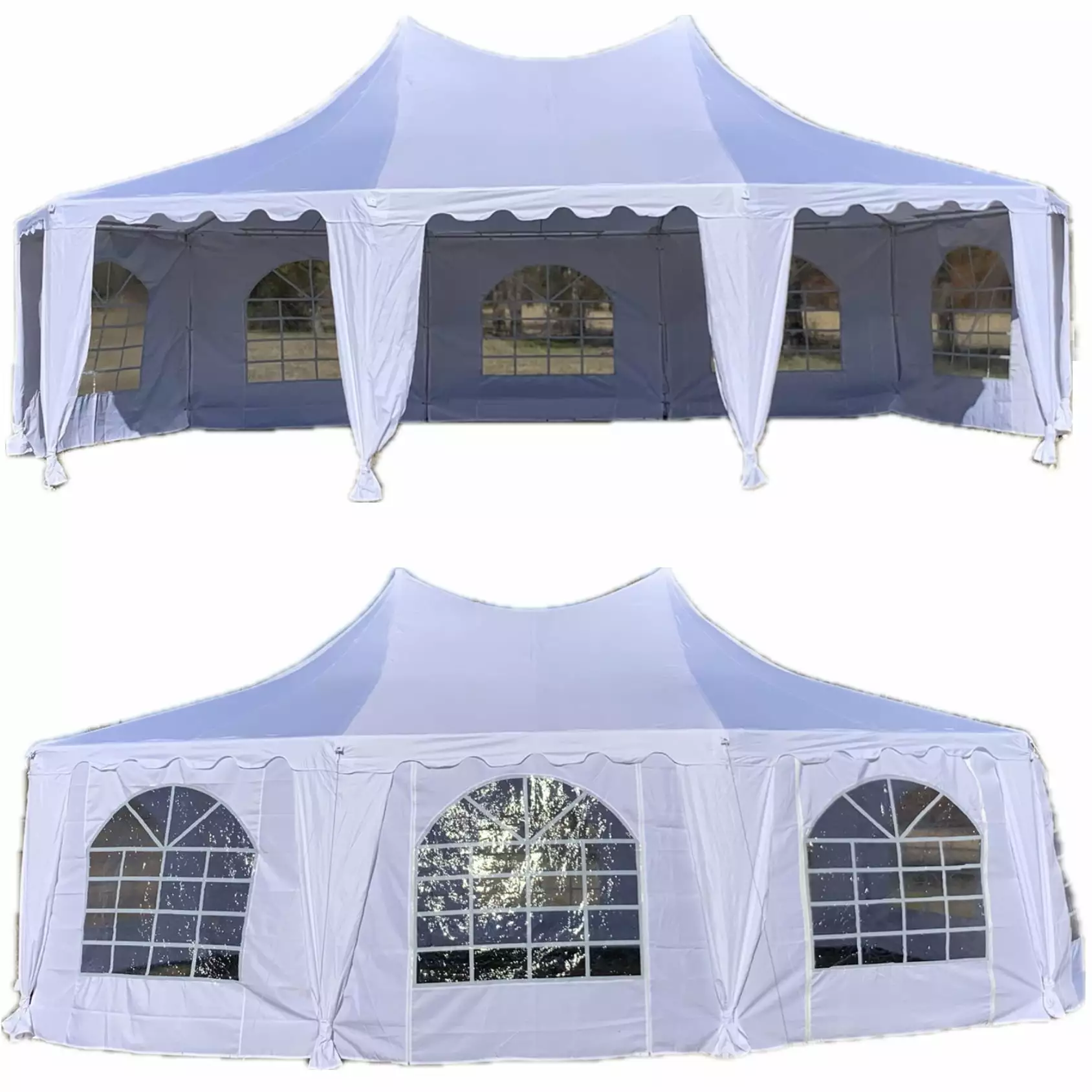 DELTA Canopies 29x21 White Decagonal Wedding Party Canopy Gazebo Heavy Duty Tent
