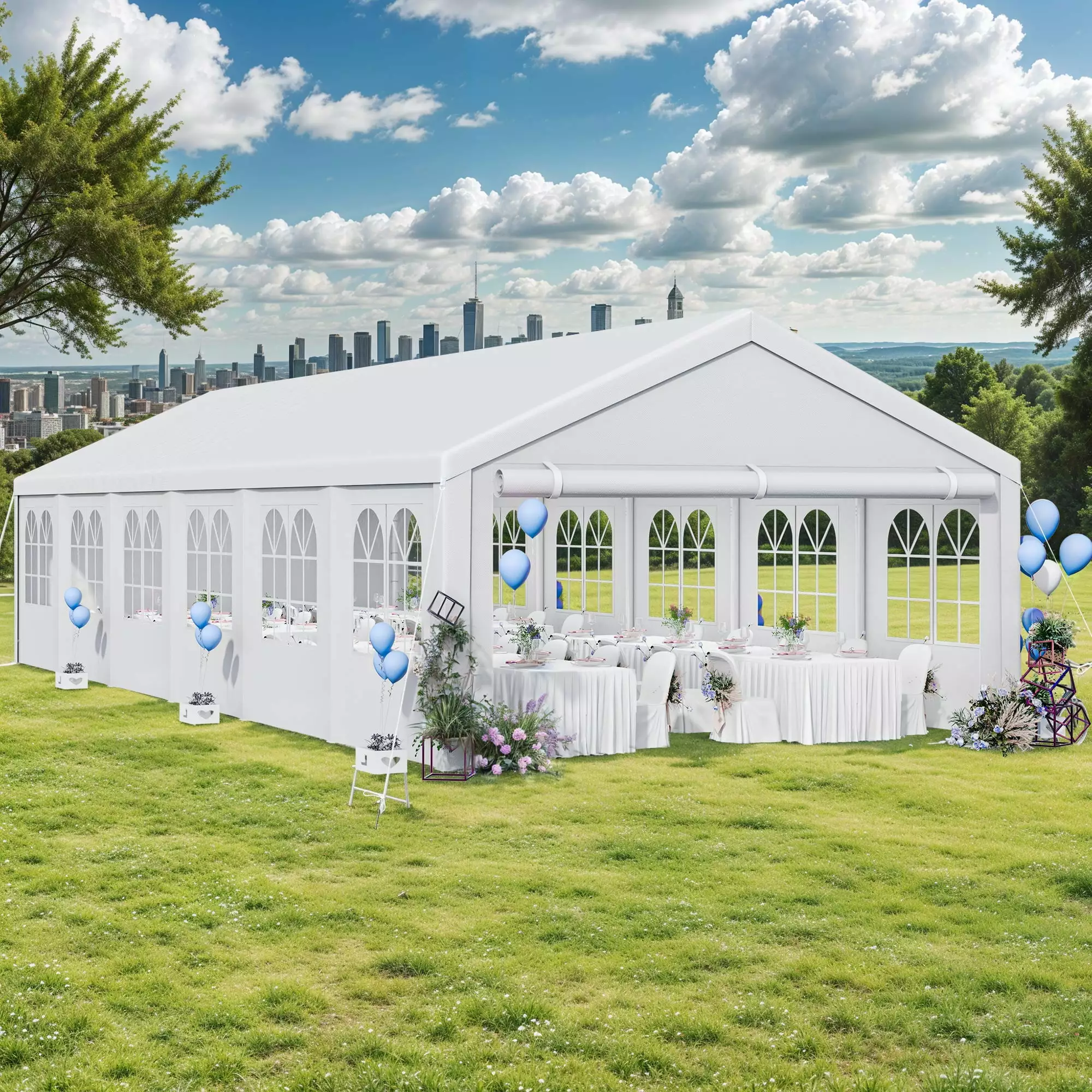 ModFusion 20x40 Feet Heavy Duty Wedding Tent Galvanized Frame and Removable Walls