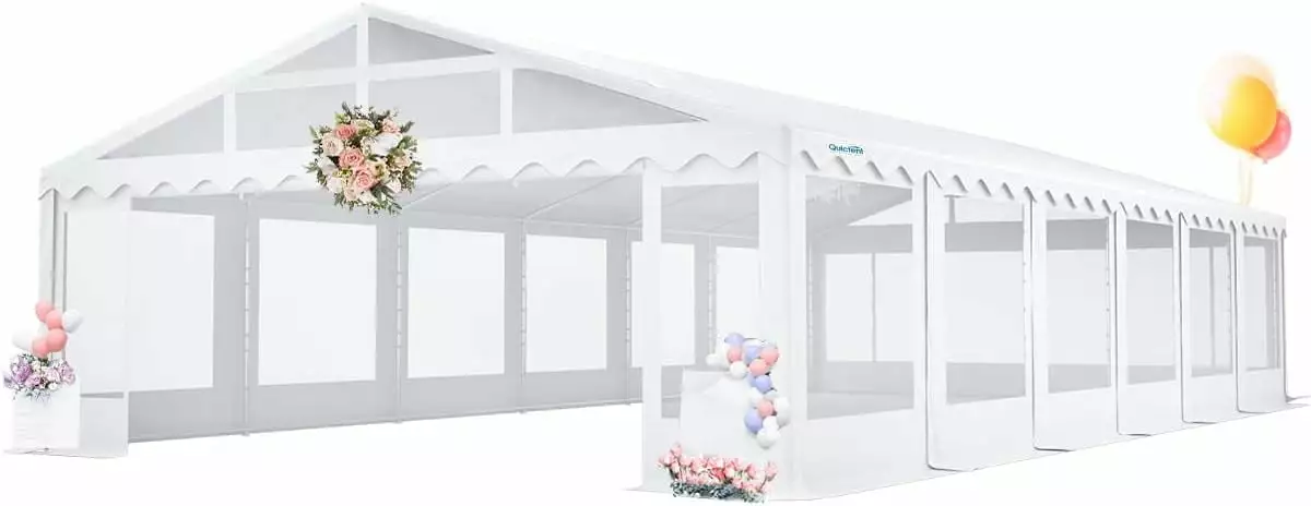 Quictent 20x40 Clear Side Heavy Duty Party Tent Outdoor Wedding Canopy Removable Sidewalls