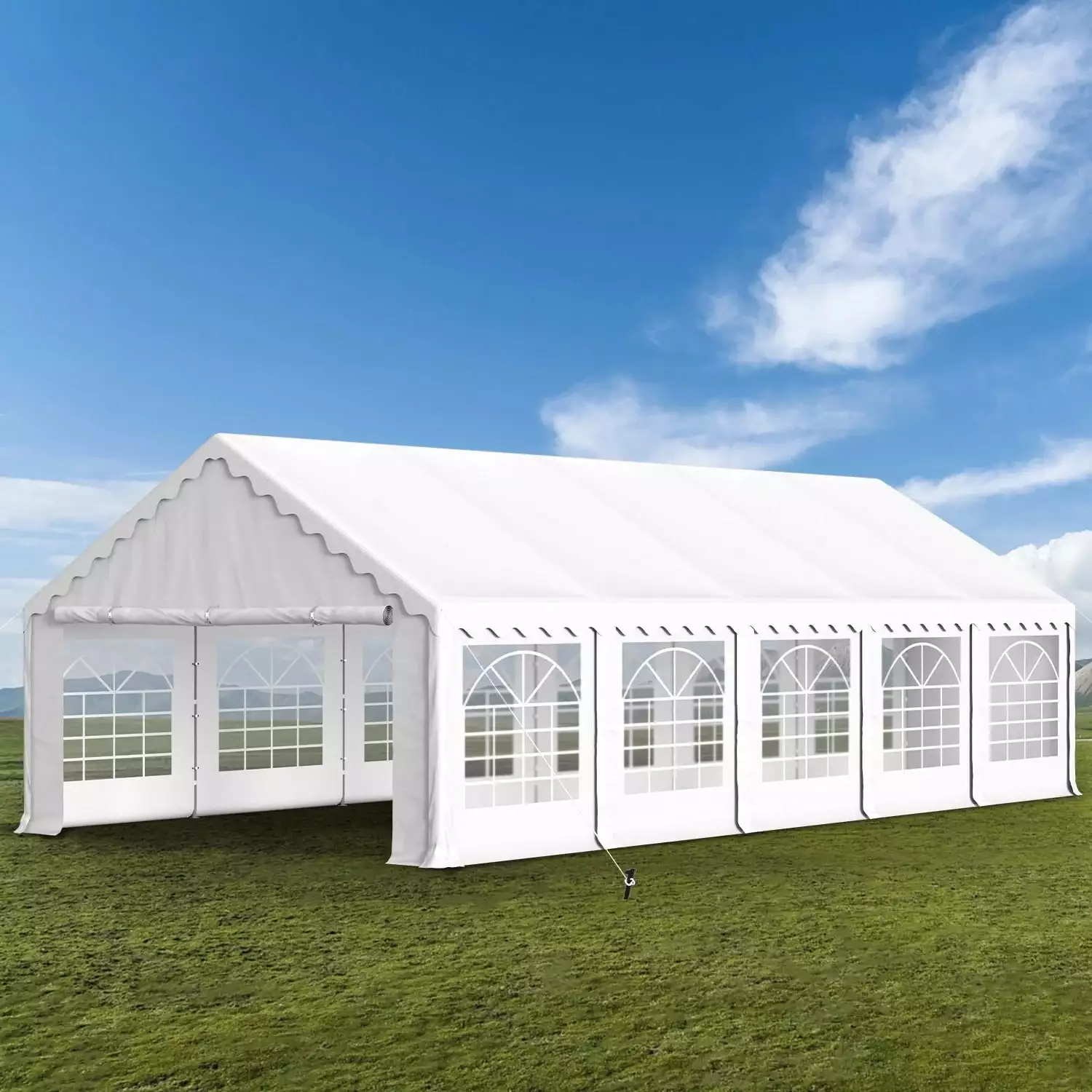 Summit Living 16x32 FT Party Tent Outdoor Canopy Tent Weddings 10 Sidewalls White