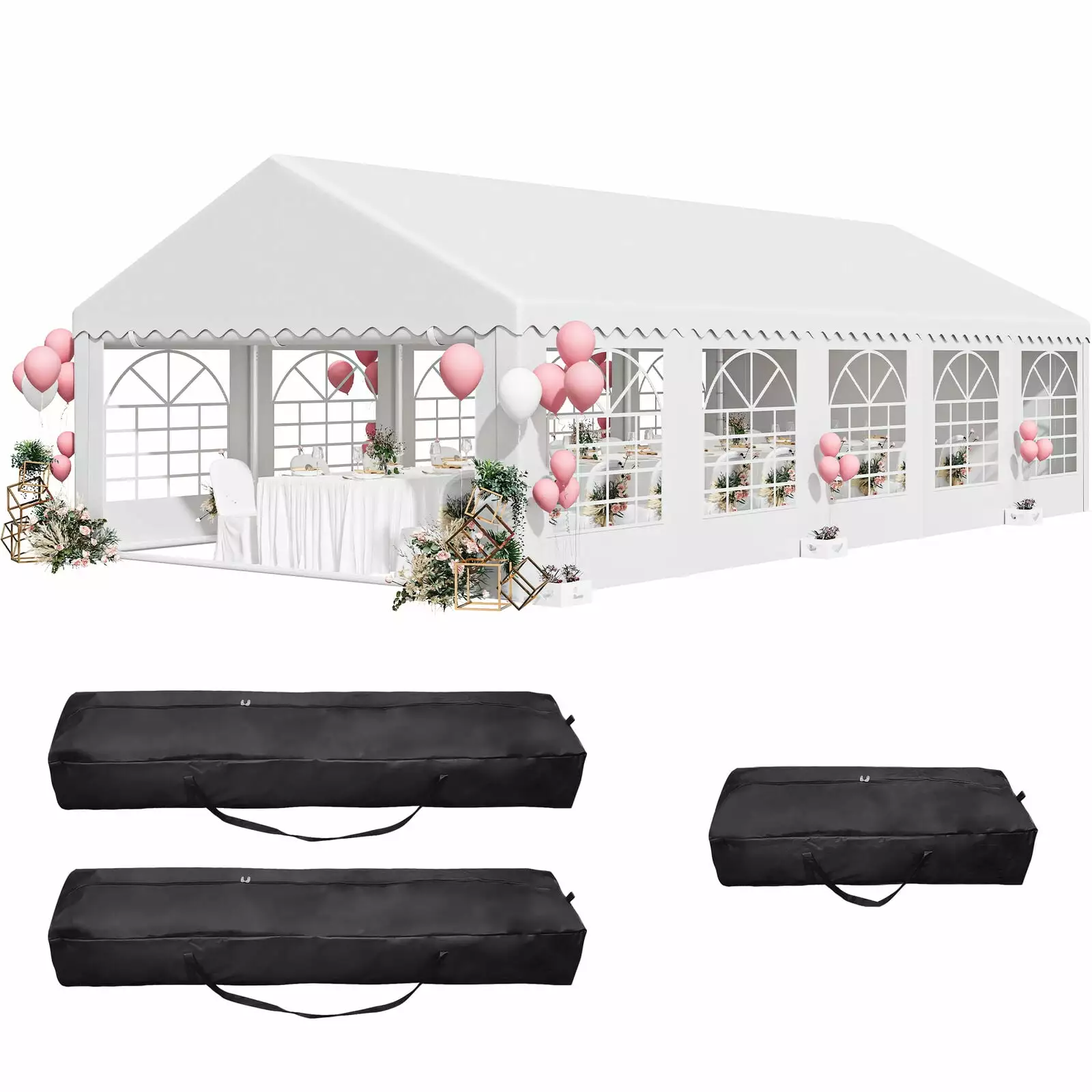 ZGBY 16X32Ft Heavy Duty Galvanized Canopy Gazebo Wedding Party Tent Garage ZGBY Home Products
