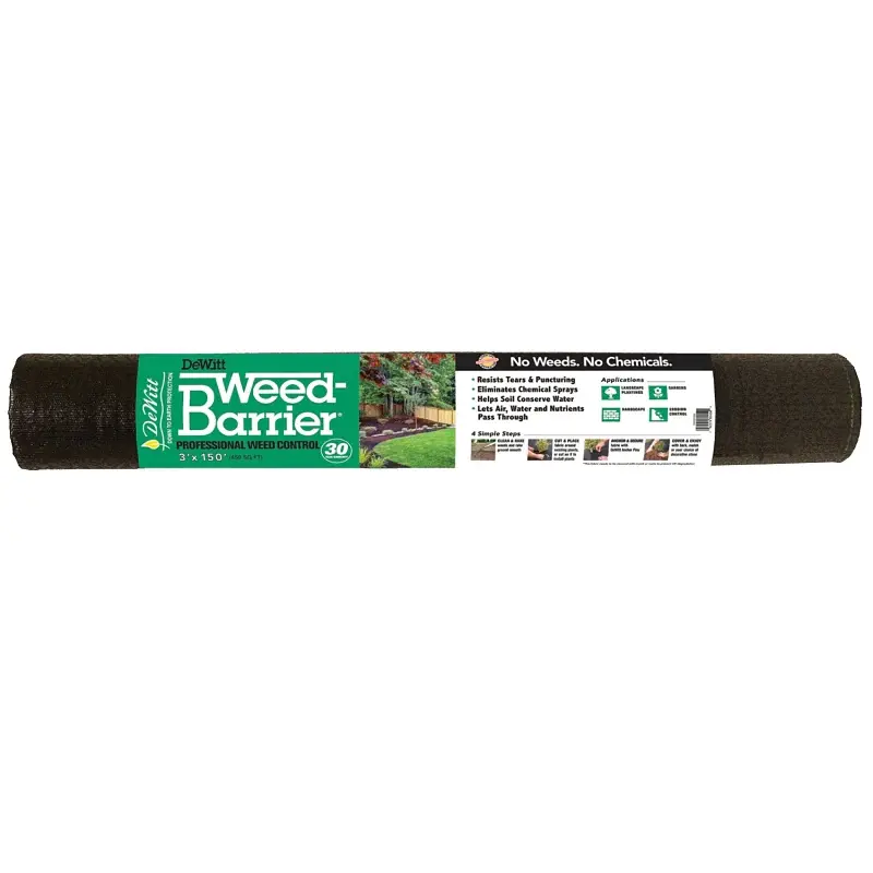 DeWitt DWB303150 Weed Control, 150 ft L, 3 ft W, Polypropylene, Ebony