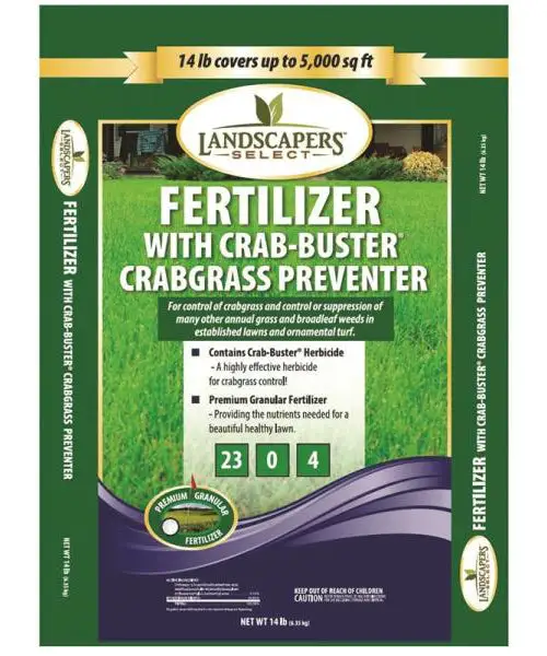Landscapers Select 902726 Crabgrass Killer Fertilizer 23-0-4 Covers 5000 Sq Ft