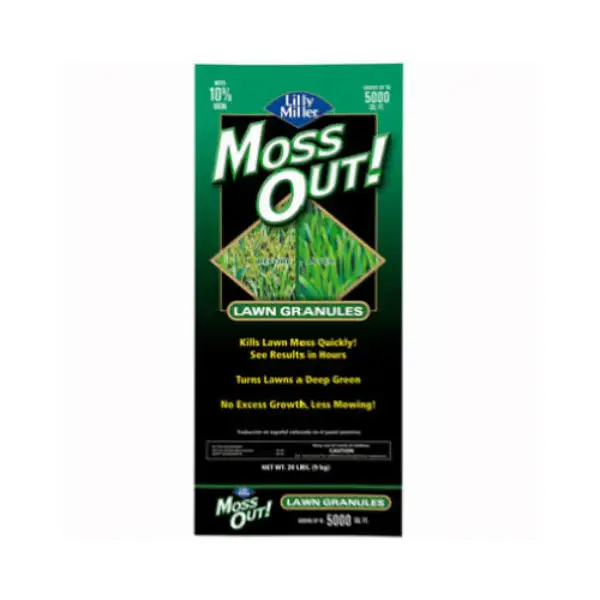 Lilly Miller 100099164 Moss Out Lawn Granules 20 Lb Covers 5000 Sq Ft Moss Preventer