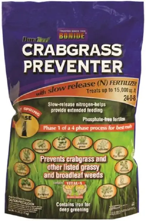 Bonide 60415 Crabgrass Preventer Fertilizer 15000 Sq Ft 24-0-8 Lawn Treatment