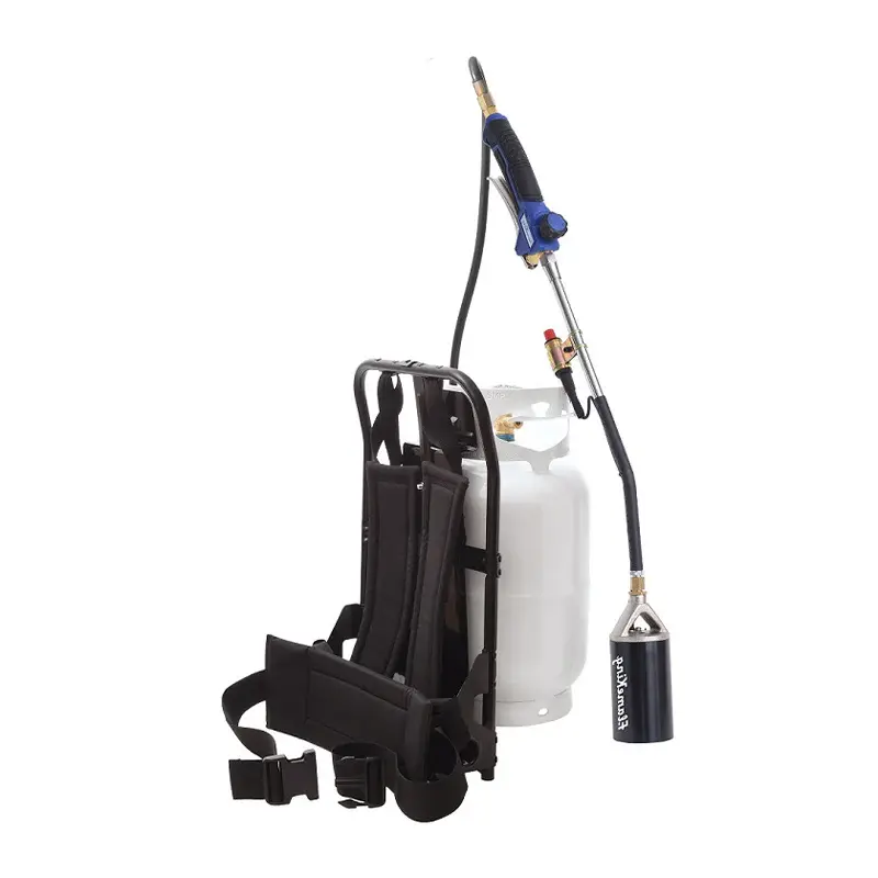 Flame King Bundle 10lb Propane Tank + 340,000 BTU Weed Burner Torch + Propane Steel Backpack