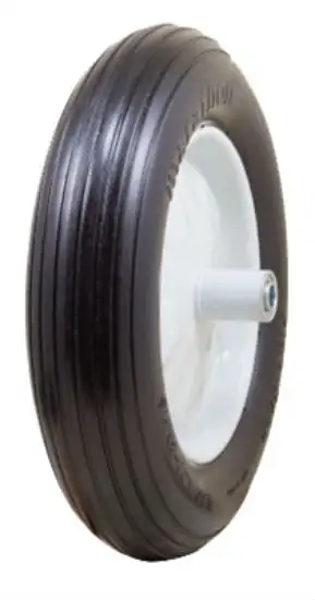 Marathon 00001 Flat Free Wheelbarrow Tire on Wheel Ribbed Tread 4.80/4.00-8