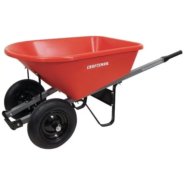 CRAFTSMAN Poly Wheelbarrow 6 cf Heavy-Duty Gardening