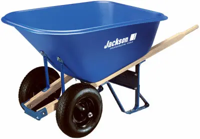 Heavy Duty Dual Wheel Poly 10.5 Cu.Ft Wheelbarrow Construction JACKSON