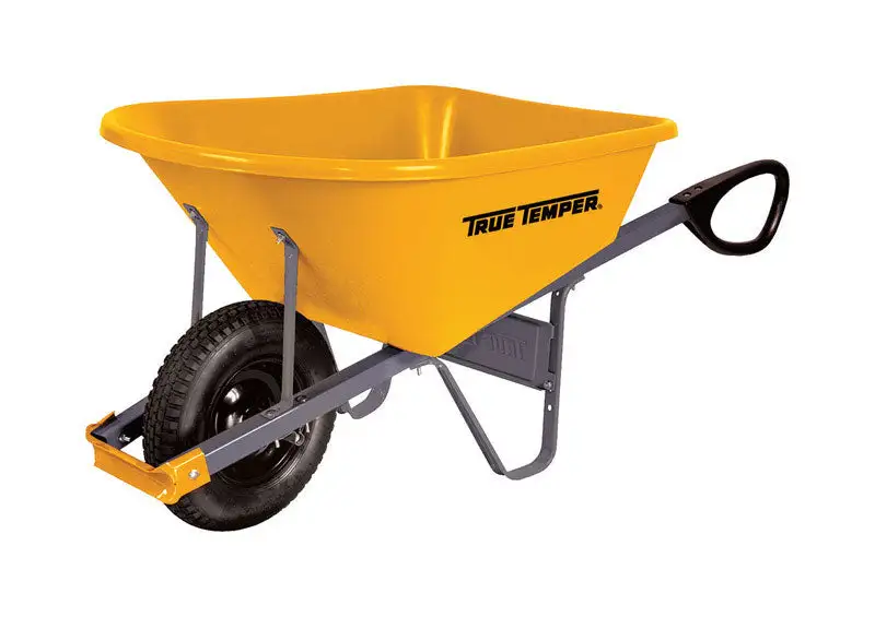 True Temper Poly Residential Wheelbarrow 6 Cubic Feet Capacity