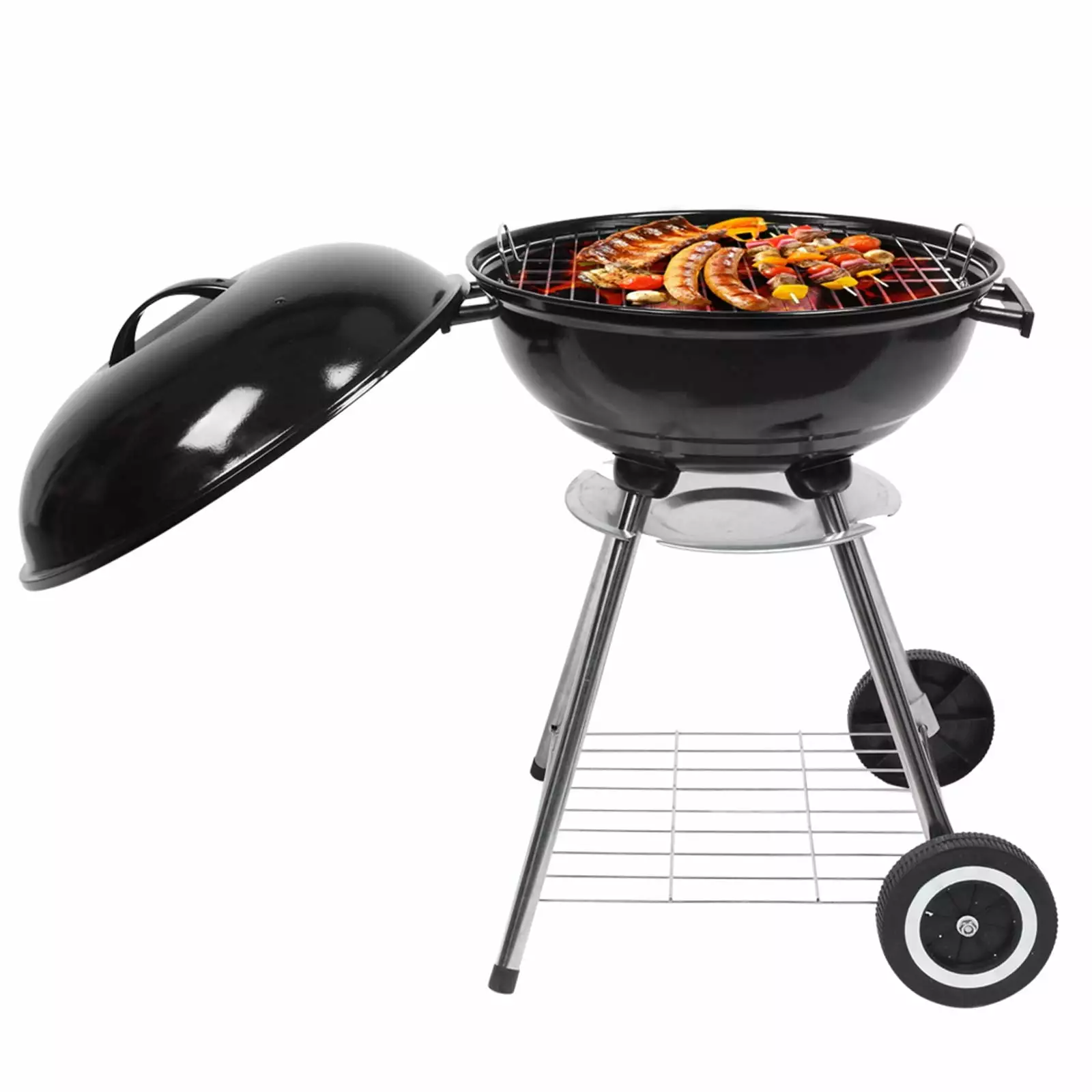 Beainbox 18 Inch Metal Charcoal Grill Wheels Outdoor Cooking