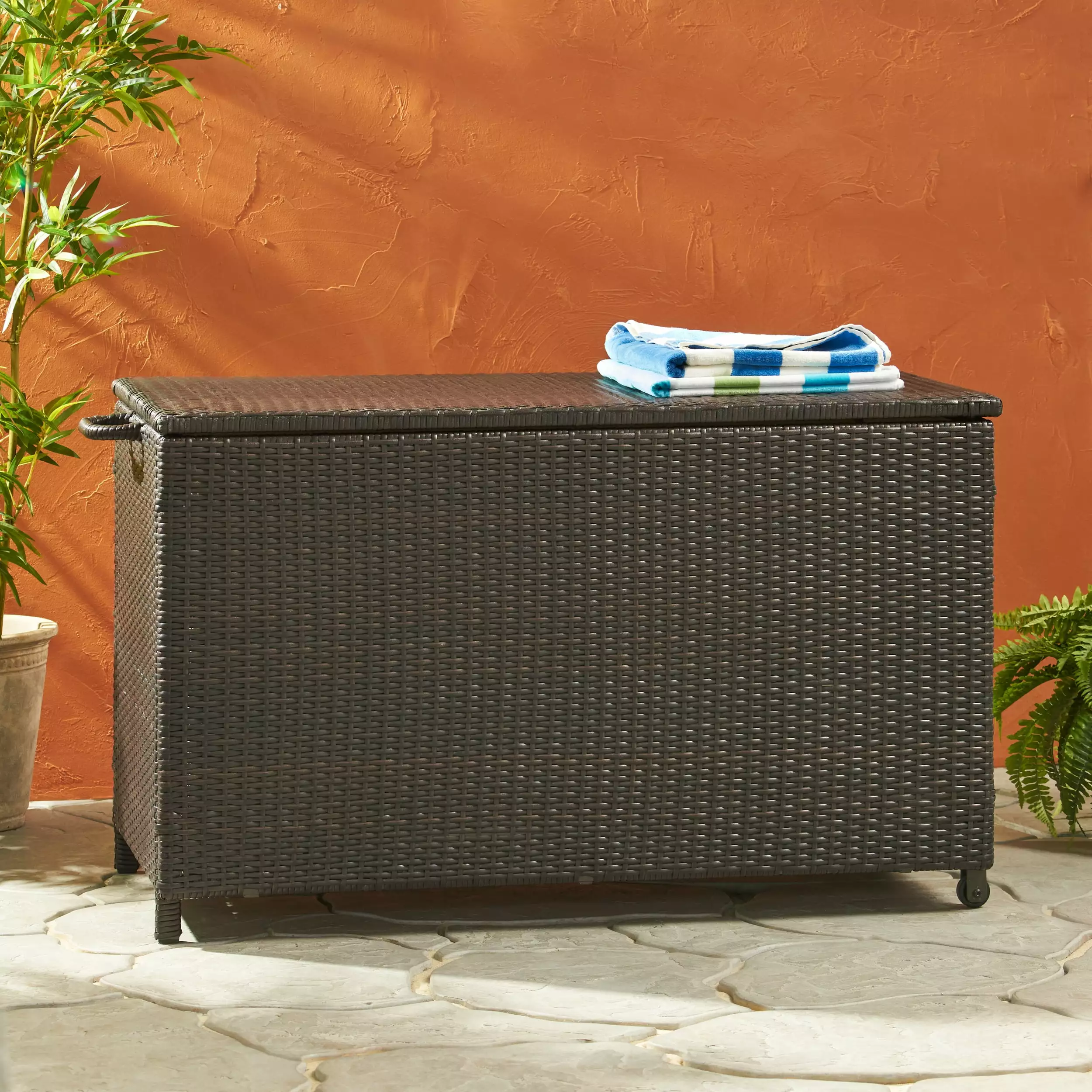 Blake Wicker Cushion Box - Natural Wicker Storage Bench Cushion Benches Ghislaine