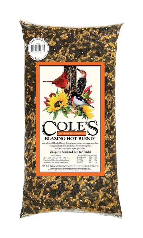Cole's Blazing Hot Blend Black Oil Sunflower Wild Bird Food 10 lb Bag