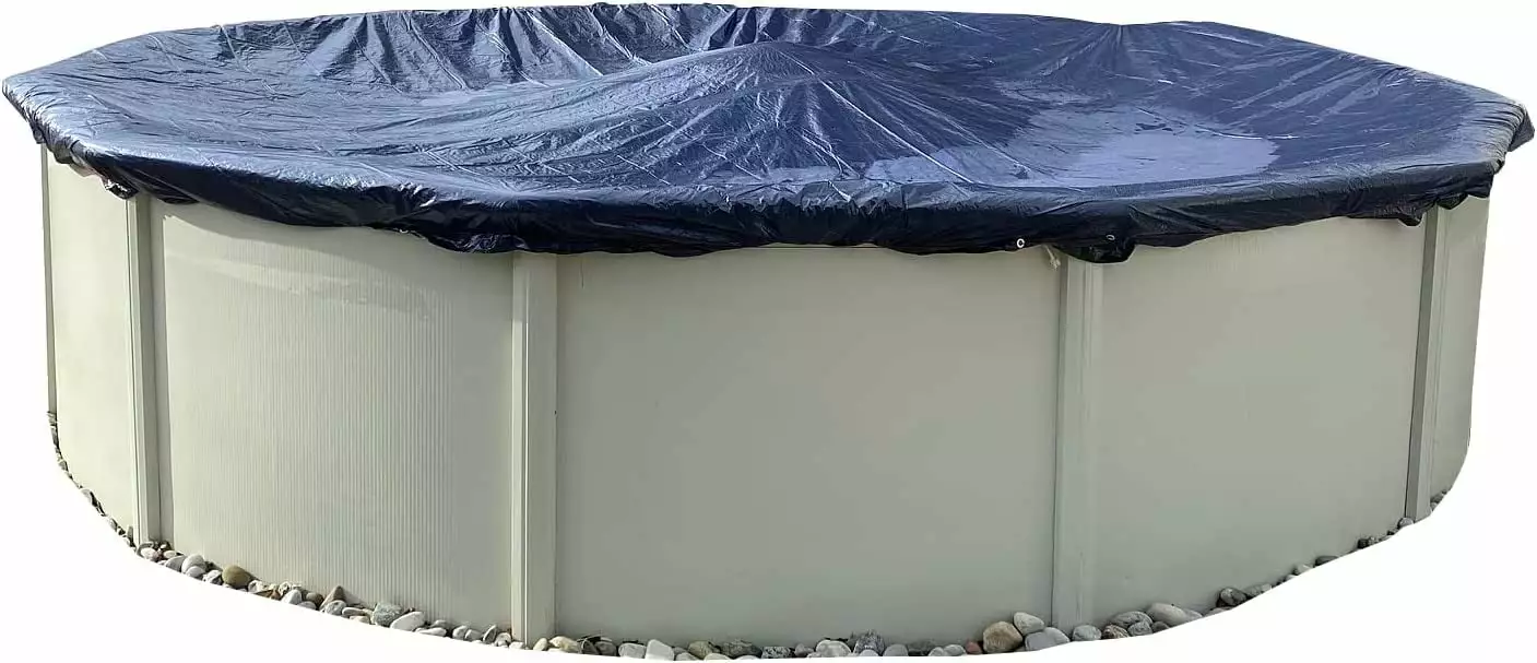 Winter Block Pool Cover 24 Foot Round Above Ground Pool Winch and Cable 10