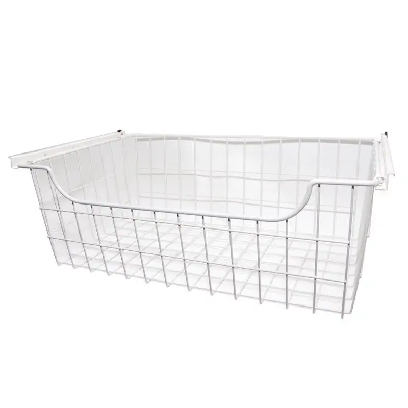 Easy Track 8 . H X 24 . W X 14 . L Steel Wire Basket Storage and Organization