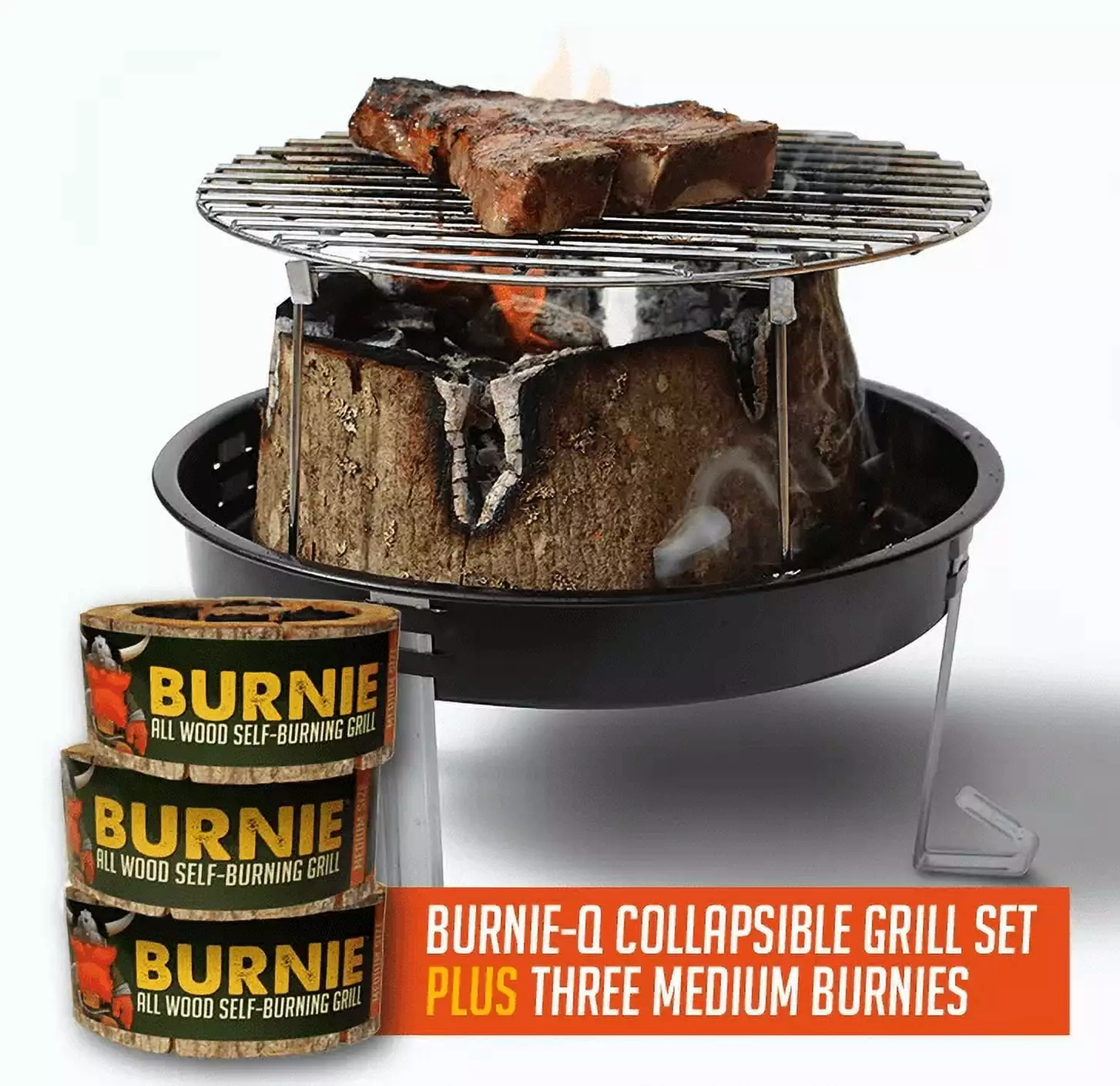 Essential Burnie Grill Set All Wood Self-Burning Grill