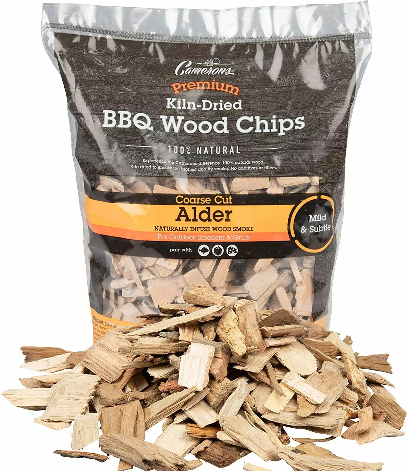 Camerons Products Alder Wood Smoker Chips 2lb Coarse All Natural BBQ Chips